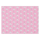 ピンク・ホワイト・フラワープリント テーブルクロス (正面(横))