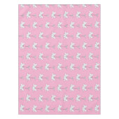 ピンク・ホワイト・フラワープリント テーブルクロス (正面)