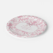 ピンク ホワイト フローラル ローズ チャイナ風 ブライズシャワー ペーパープレート (アングル)