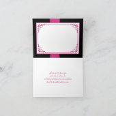 ピンク・ホワイト・ブラックの花柄 結婚式 お礼カード サンキューカード (内部)