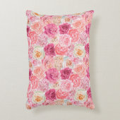 ピンク ホワイト ブラッシュピンク マゼンタ フラワーズ アクセントクッション (正面(垂直))