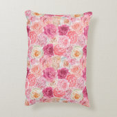 ピンク ホワイト ブラッシュピンク マゼンタ フラワーズ フラワーリ アクセントクッション (裏面(縦))