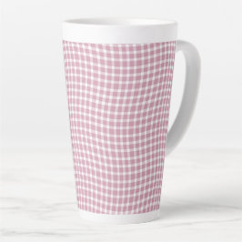 ピンク ホワイト プラッド チェッカー シームレス パターン カフェラテマグ