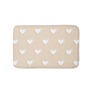 ピンク ホワイト ベージュ キュート シンプル ハートパターン バスマット