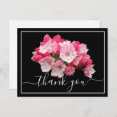 ピンク/ホワイト マウンテンローレル ブラックバック ありがとう ポストカード (正面/裏面)