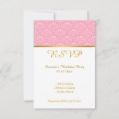ピンク ホワイト ヴィンテージ すべての機会へのRSVP招待状 招待状 (正面)