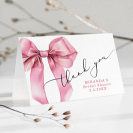 ピンク・ボウ・ブライダルで彼女は結婚する サンキューカード