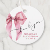 ピンク・ボウ・ブライダルで彼女は結婚式を挙げるのよ、ありがとう フェイバータグ (正面)