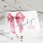 ピンク・ボウ・ブライダルで彼女は結婚式を挙げる サンキューカード