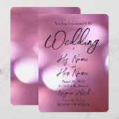 ピンク ボケ ブラー - オリジナルの結婚式を作成 招待状 (正面/裏面)