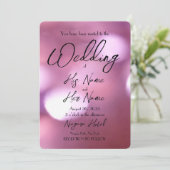 ピンク ボケ ブラー - オリジナルの結婚式を作成 招待状 (スタンド正面)