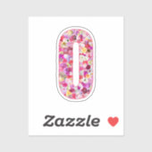 ピンク ボタニカル モノグラム フラワー レター O 初期 シール (シート)