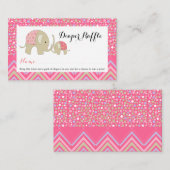 ピンク ボヘミアンヒマワリ 赤ちゃんおむつくじ券 エンクロージャーカード (正面/裏面)