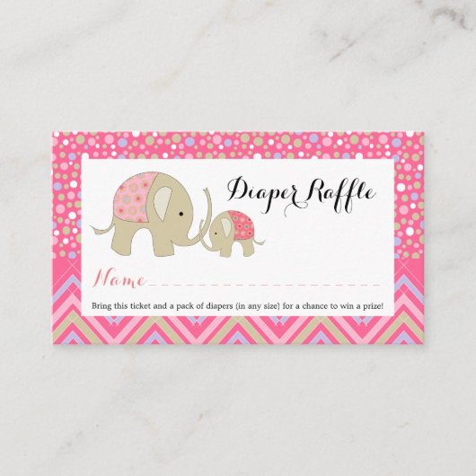 ピンク ボヘミアンヒマワリ 赤ちゃんおむつくじ券 エンクロージャーカード (正面)