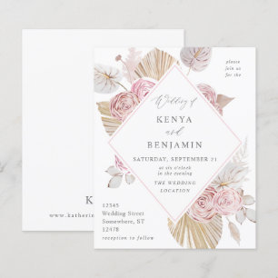 ピンク ボヘミアンフラワー ウェディング