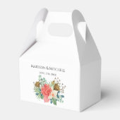 ピンク ボヘミアン 野の花 水彩 ブーケ ウェディング フェイバーボックス (裏面サイド)