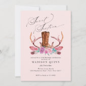 ピンク ボヘミア カウガール スイート16 誕生日 招待状 (正面)