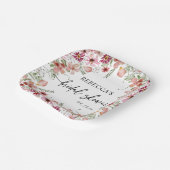 ピンク ボヘミア ワイルドフラワーズ ブライダル シャワー ペーパー プレート (傾斜あり)