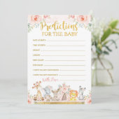 ピンク ボーホー ジャングル アニマルズ 予測 ベイビー カード (スタンド正面)