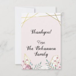 ピンク ボーホー スタイル サンキューカード