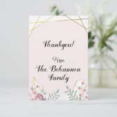 ピンク ボーホー スタイル サンキューカード (スタンド正面)