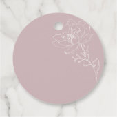 ピンク ボーホー フラワー ブライダル シャワー フェイバータグ (裏面)