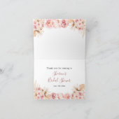 ピンク ボーホー ペタルと プロセッコ 折りたたみカード サンキューカード (内部)