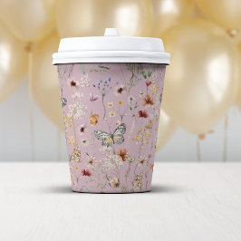 ピンク ボーホー ワイルドフラワーズ 紙コップ