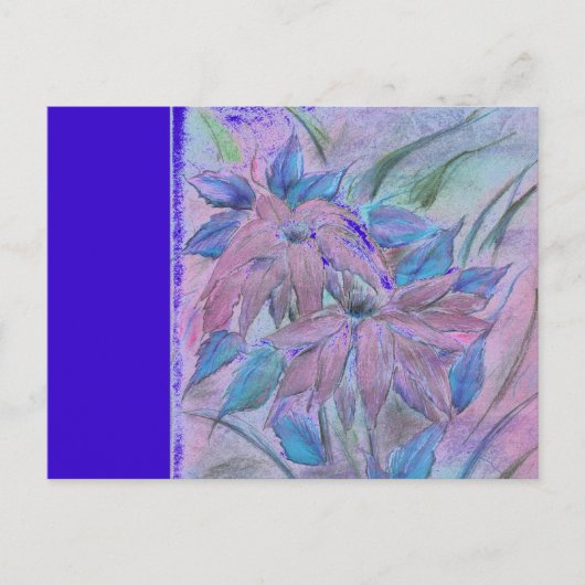 ピンク・ポインセッタ水平はがき ポストカード (正面)