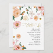 ピンク ポピー ウェディング テーブル ナンバー 2 席次表 招待状 (正面)