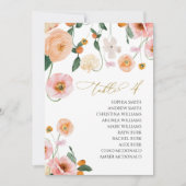 ピンク ポピー ウェディング テーブル ナンバー 4 席次表 招待状 (正面)