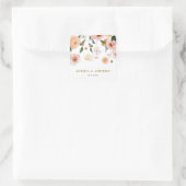 ピンク ポピー フラワーのウェディング スクエアシール (バッグ)