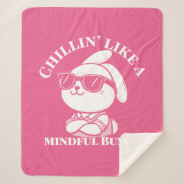 ピンク「マインドフルバニー」コージー シェルパブランケット