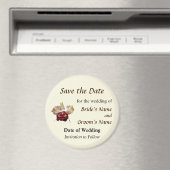 ピンク マゼンタ オーキッド Save the Date マグネット (インサイチュ (食洗機))