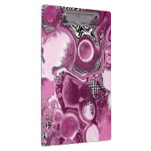 ピンク、マゼンタ、ブラックの流体アート絵画の流れ クリップボード (右)