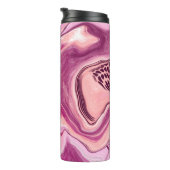 ピンク、マゼンタ、ブラックの流体アート絵画の流れ タンブラー (回転右)