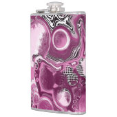 ピンク、マゼンタ、ブラックの流体アート絵画の流れ フラスク (左)