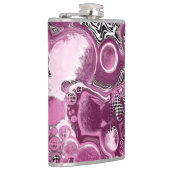 ピンク、マゼンタ、ブラックの流体アート絵画の流れ フラスク (右)