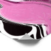 ピンク、マゼンタ、ブラックの流体アート絵画の流れ ポスター (角)