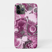 ピンク、マゼンタ、ブラックの流体アート絵画の流れ Case-Mate iPhoneケース (裏)