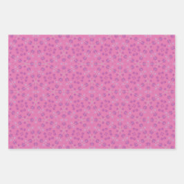 ピンク、マゼンタ、白の前紙印刷ラッピング ラッピングペーパーシート
