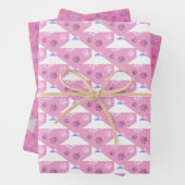 ピンク、マゼンタ、白の前紙印刷ラッピング ラッピングペーパーシート (インサイチュ)