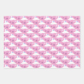 ピンク、マゼンタ、白の前紙印刷ラッピング ラッピングペーパーシート (正面)