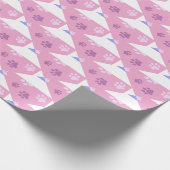 ピンク、マゼンタ、白の前紙印刷ラッピング ラッピングペーパー (角)