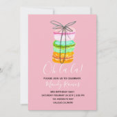 ピンク·マフランスのカロンの誕生日パーティーの招待 招待状 (正面)