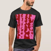 ピンク マロン レッド 不規則 抽象デザイン  Tシャツ (正面)