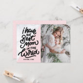 ピンク&マーブル最高のマママハンドレタリングマザーズデイ カード (正面/裏面インサイチュ)