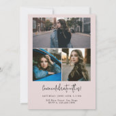 ピンク ミニマル モダン 2024 年度卒業式 招待状 (裏面)