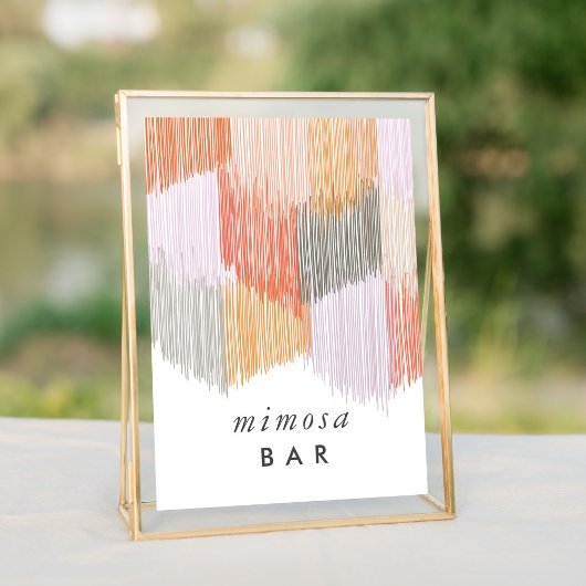 ピンク ミモザ バー フリンジ バチェロレッテ テーブル サイン