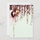 ピンク ミンク ローズ ゴールド ライト ラスティック アイビー スウィート 16 招待状 (裏面)